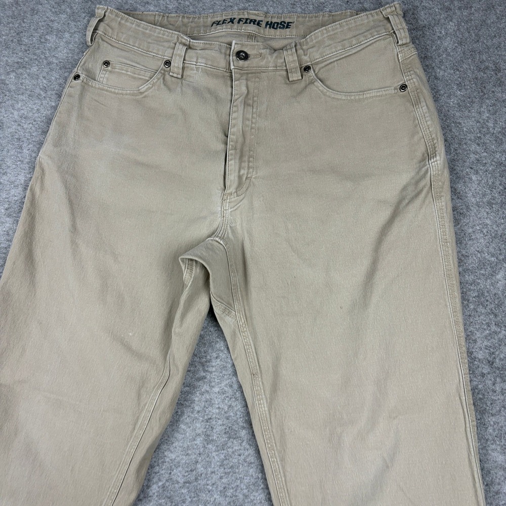 Duluth Trading Co Flex Fire Hose Pants Mens 36x34 Tan Relaxed Fit Workwear - Picture 3 of 11